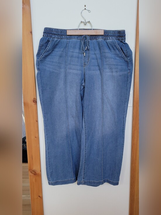 Curve Appeal Denim - Wide Leg, Retro Style, Drawstring, Wideleg, Jeans - Curve Appeal